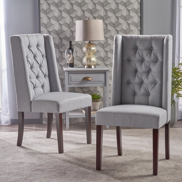 Max Indoor Contemporary Fabric Dining Chairs， Set of 2， Brown