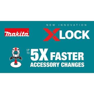 Makita 18V LXT Cordless BL 4.55 in. X-LOCK Paddle Switch Grinder Tool Only with Bonus X-LOCK 4.5 in. Masonry Blade 2-Pack XAG26Z-E-07222