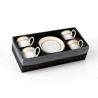 Lorren Home Trends Lorren Home 8 oz. Gold TeaCoffee Set Porcelain (Set of 4) Amelia-4