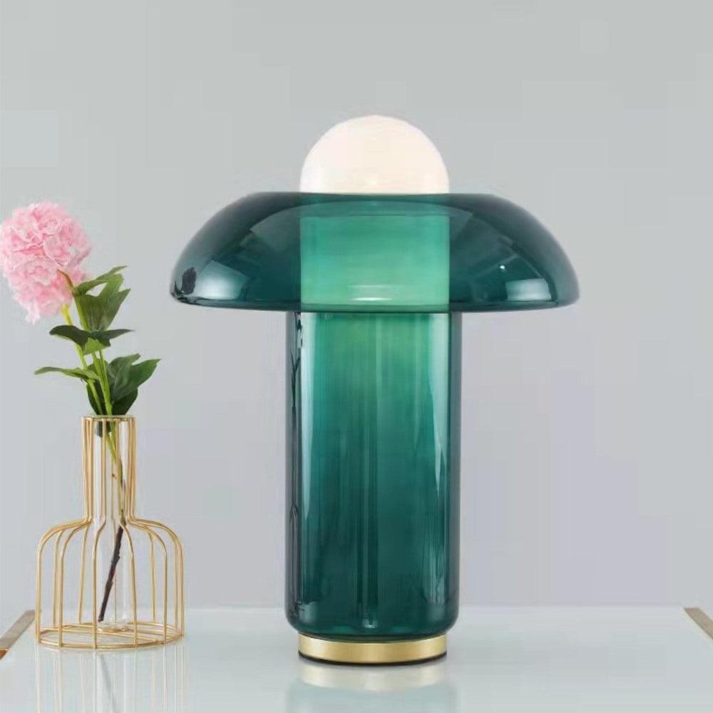 Glass Mushroom Table Lamp