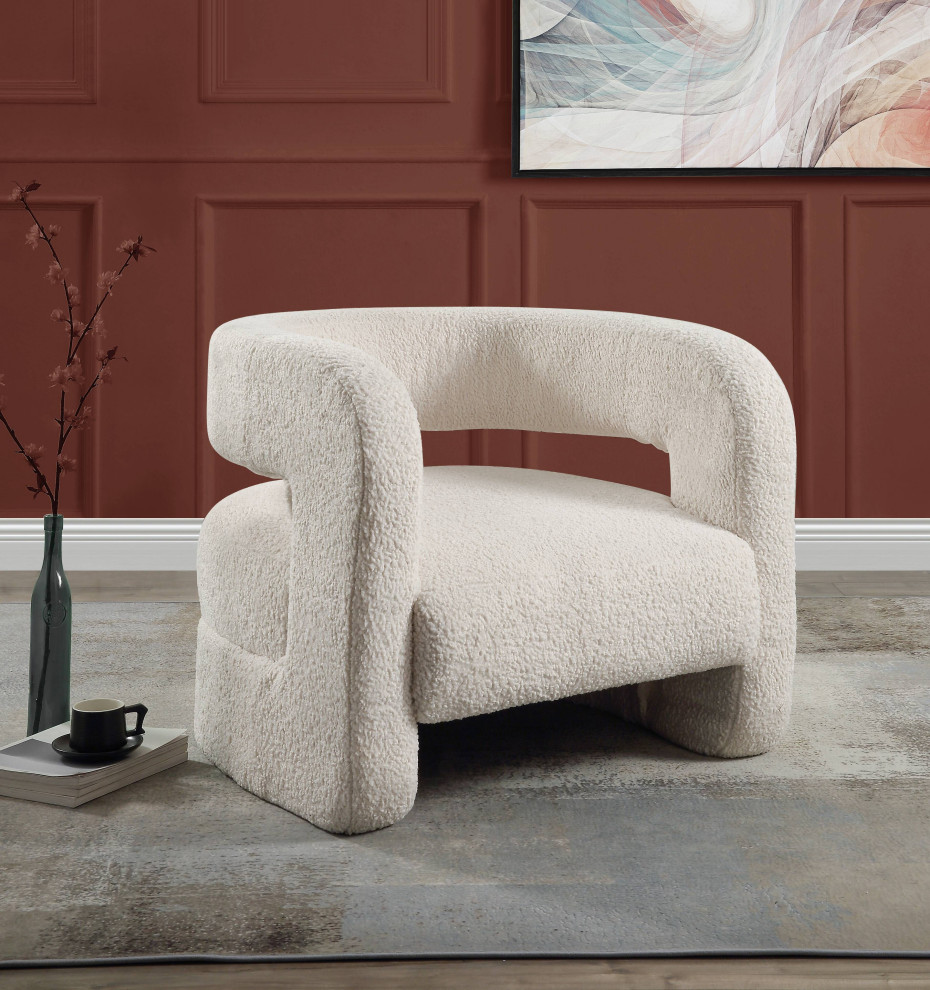 ACME Yitua Accent Chair in White Teddy Sherpa   Transitional   Armchairs And Accent Chairs   by Acme Furniture  Houzz