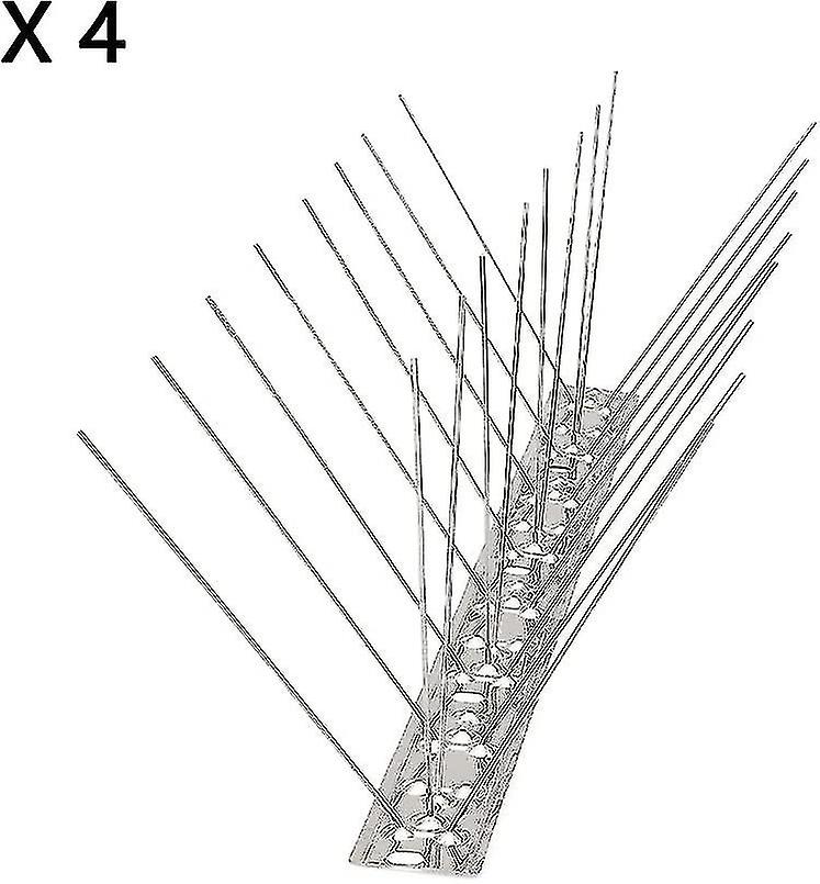 4 Pieces Stainless Steel Bird Spikes， Steel Bird Spikes， Anti-pigeon Spikes， Bird Repellent Spikes， For Balcony Roofs And Windows， 33 Cm