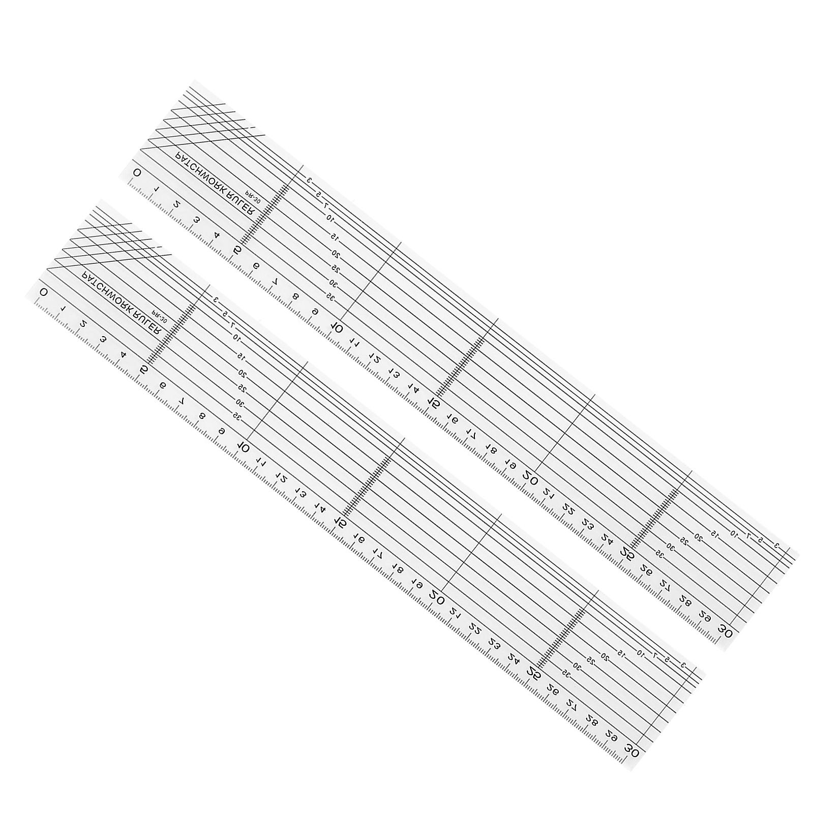 2pcs Quilting Rulers Durable Acrylic Clear Scale Convenient Practical Cutting Templates For Classrooms Offices