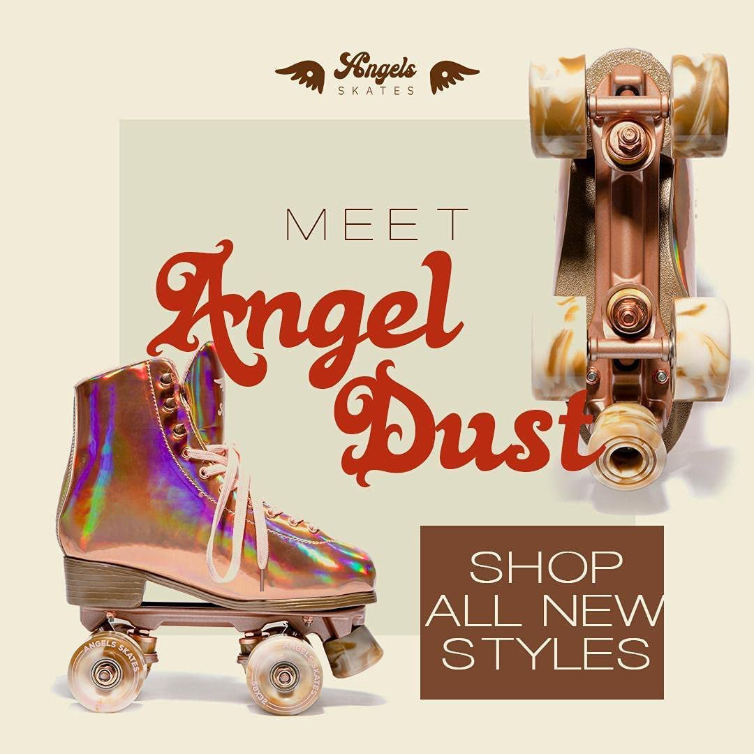 Angels Skates Roller Skates - PU Leather - Perfect Indoor Outdoor Girls Retro Skate - (Rose Gold， 1)