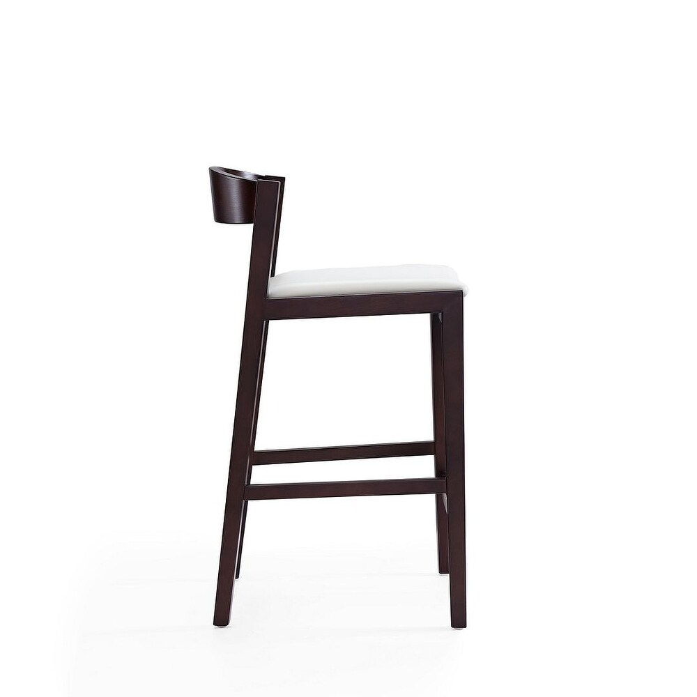 Manhattan Comfort Klismos 36.75 in. Dark Walnut Beech Wood Counter Height Bar Stool