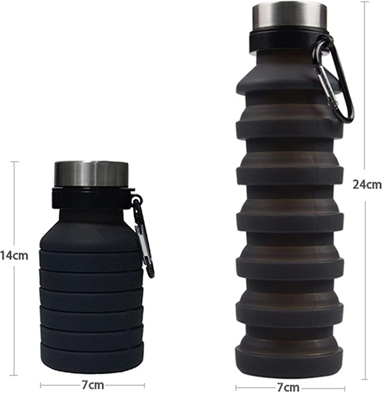 Portable Collapsible Travel Cup Folding Water Cup， Outdoor Silicone Folding Camping Cup With Lids Ex