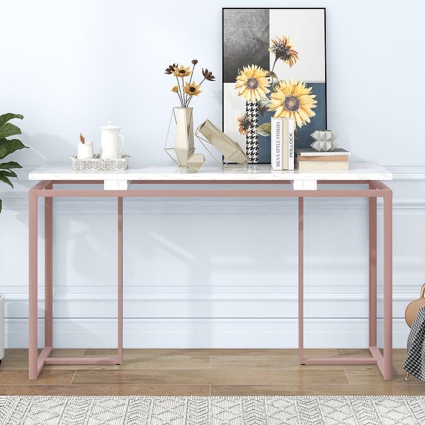 Long Entryway Table with Metal Frame