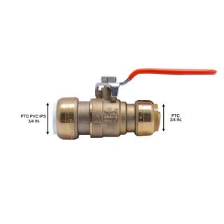 SharkBite 34 in. Push-to-Connect PVC IPS x 34 in. CTS Brass Ball Valve 25550LF