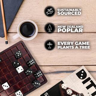 SWOOC Dittle - Dice Battle to Ages 6 Plus to Unique Wooden Coffee Table Games For Adults  Family to Best Board Games For Kids DITTLE-OAK-SML