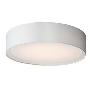 Maxim Lighting Prime 20 in. White Linen Integrated LED Flushmount Light 10222WL