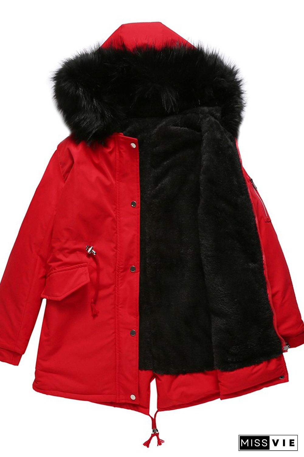 Winter Padded Cotton Jacket Fur Collar Zipper Hooded Coat Wholesale