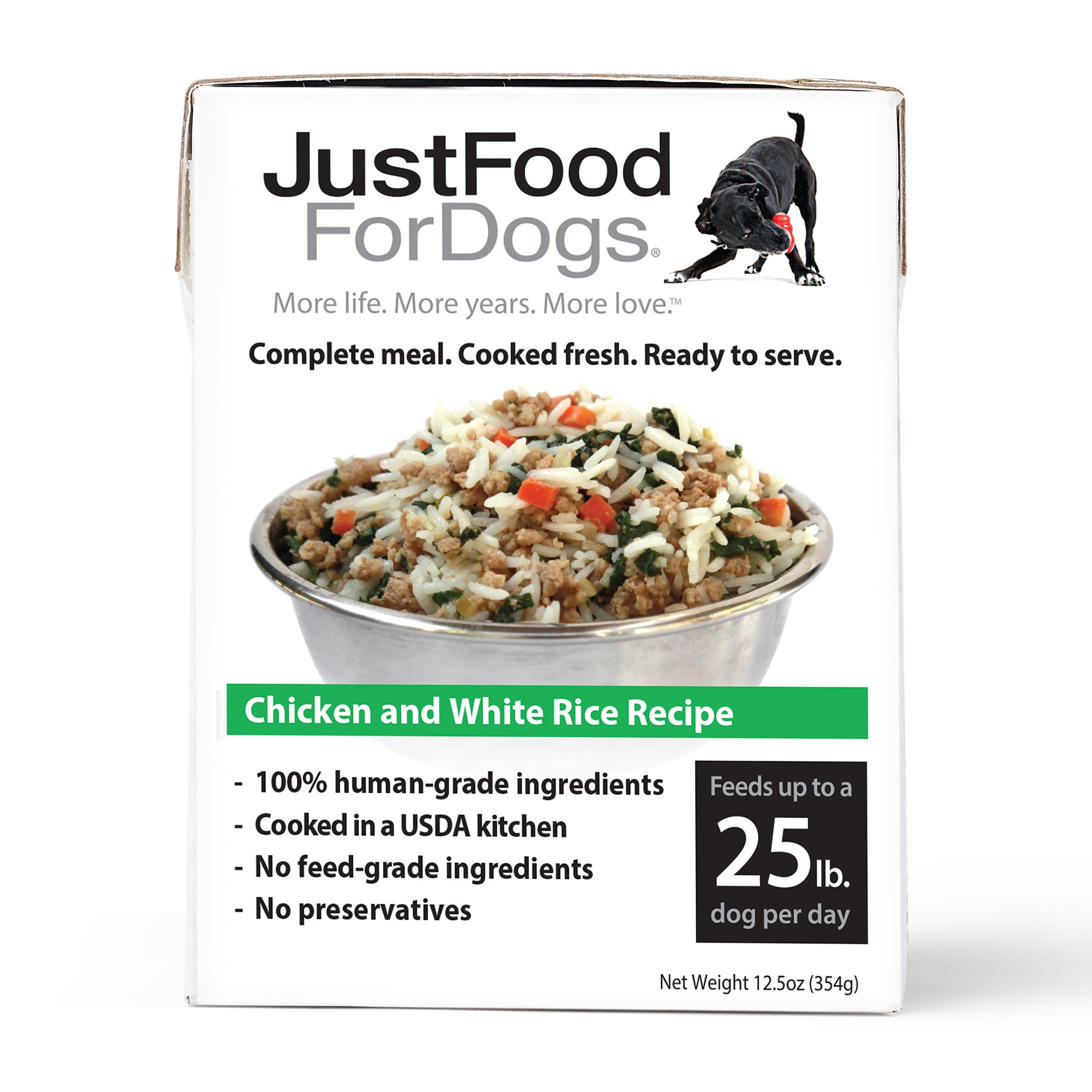 JustFoodForDogs Pantry Fresh Chicken and White Rice Dog Food， 12.5 oz.， Case of 12