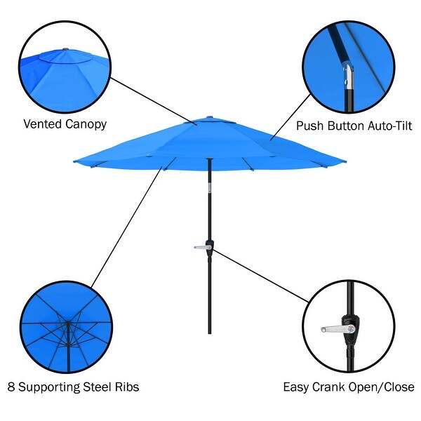 Weston Table with 4 Chairs and 10ft Auto Tilt Umbrella - 6 Piece Set - N/A -  - 37252528