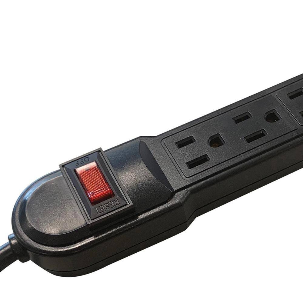 Steren 6-Outlet Surge-Protected Power Strip Surge Protector 905-112