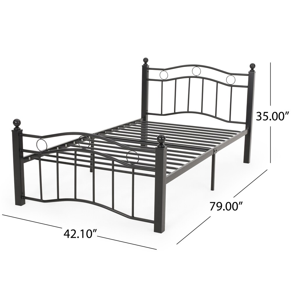 Bouvardia Contemporary Iron Bed Frame by Christopher Knight Home