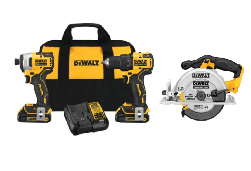 DEWALT Atomic 20V MAX 2 Tool Combo Kit with Circular Saw Brushless Cordless