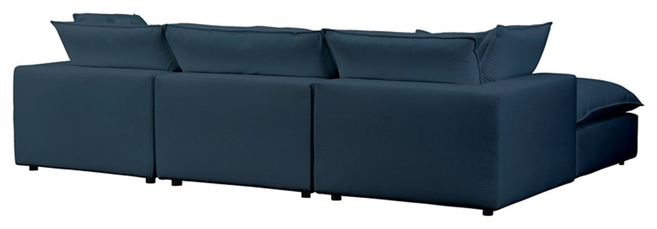 Pemberly Row Modern Navy Modular 4 Piece Upholstered Sectional   Contemporary   Sectional Sofas   by Homesquare  Houzz