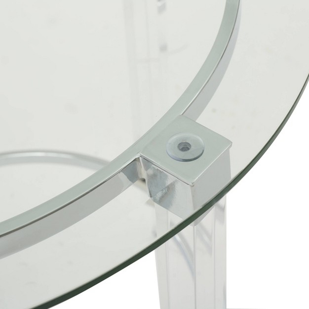 Orianna Circular Glass Table Clear Christopher Knight Home