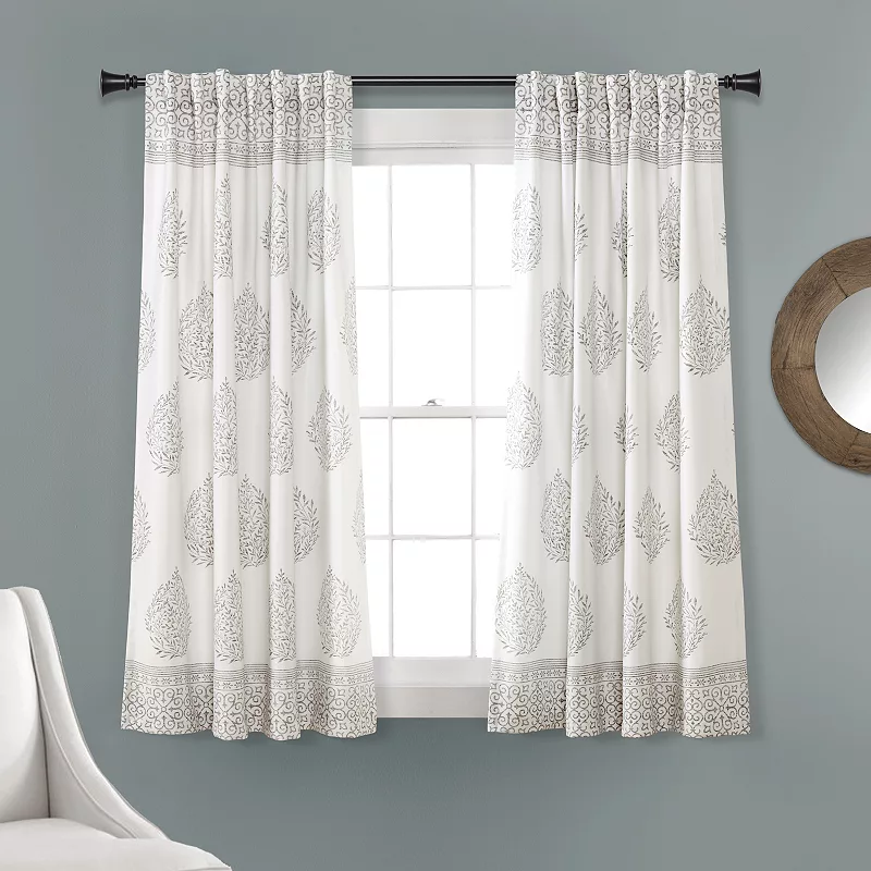 Lush Decor Teardrop Leaf Room Darkening Window Curtains Set