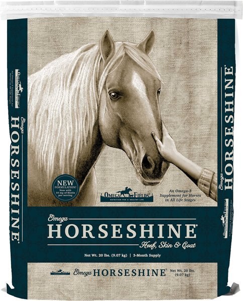 Omega Fields Omega Horseshine Hoof， Skin and Coat Powder Horse Supplement