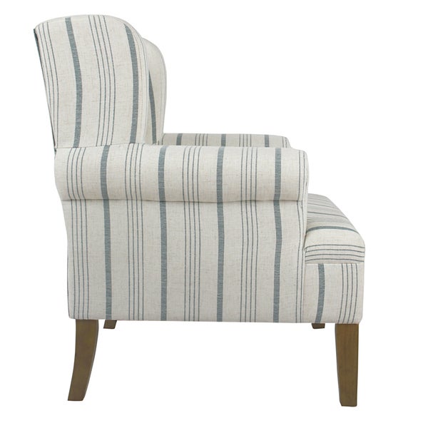 HomePop Emerson Rolled Arm Accent Chair - Blue Calypso Stripe