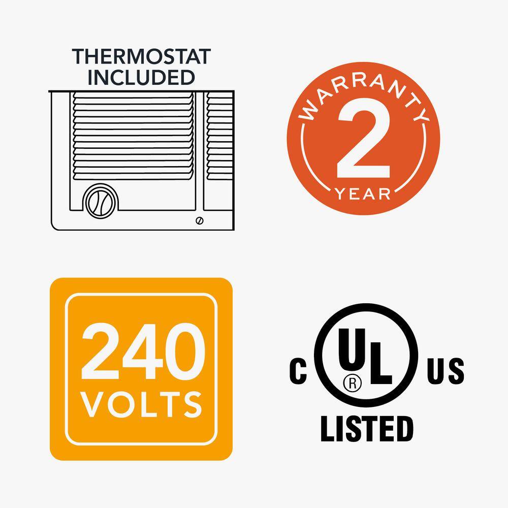 Cadet 240208-volt 40003000-watt Com-Pak Twin In-wall Fan-forced Electric Heater in White with Thermostat CSTC402TW