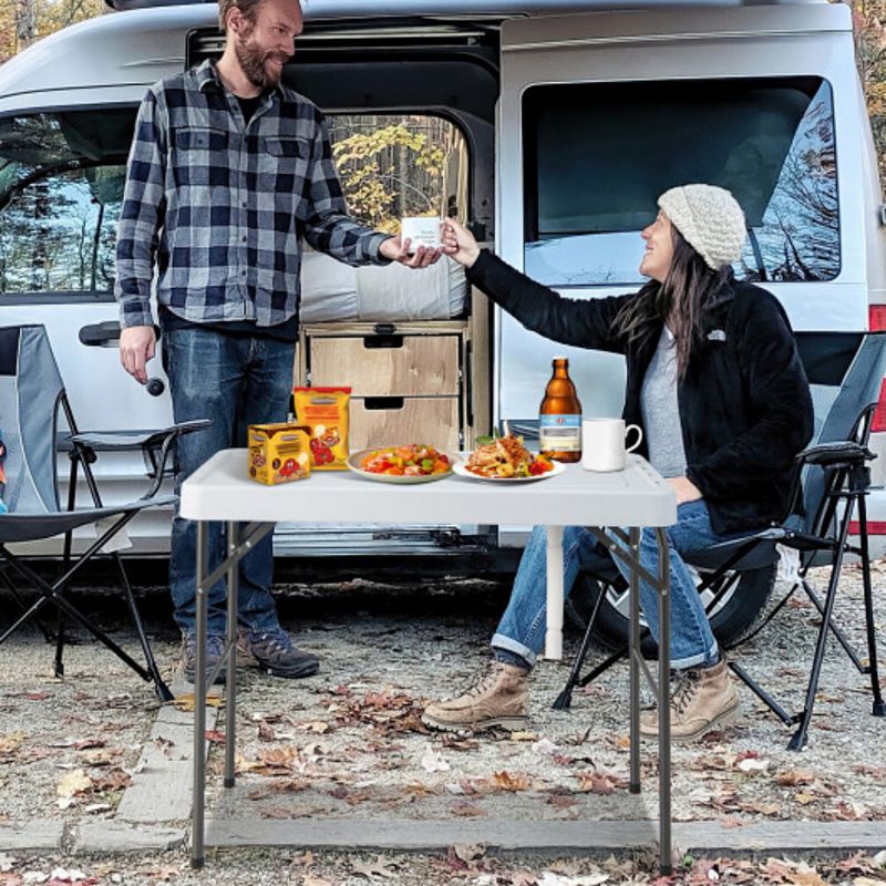 Portable Camping Fish Cleaning Table With Grid Rack And Faucet