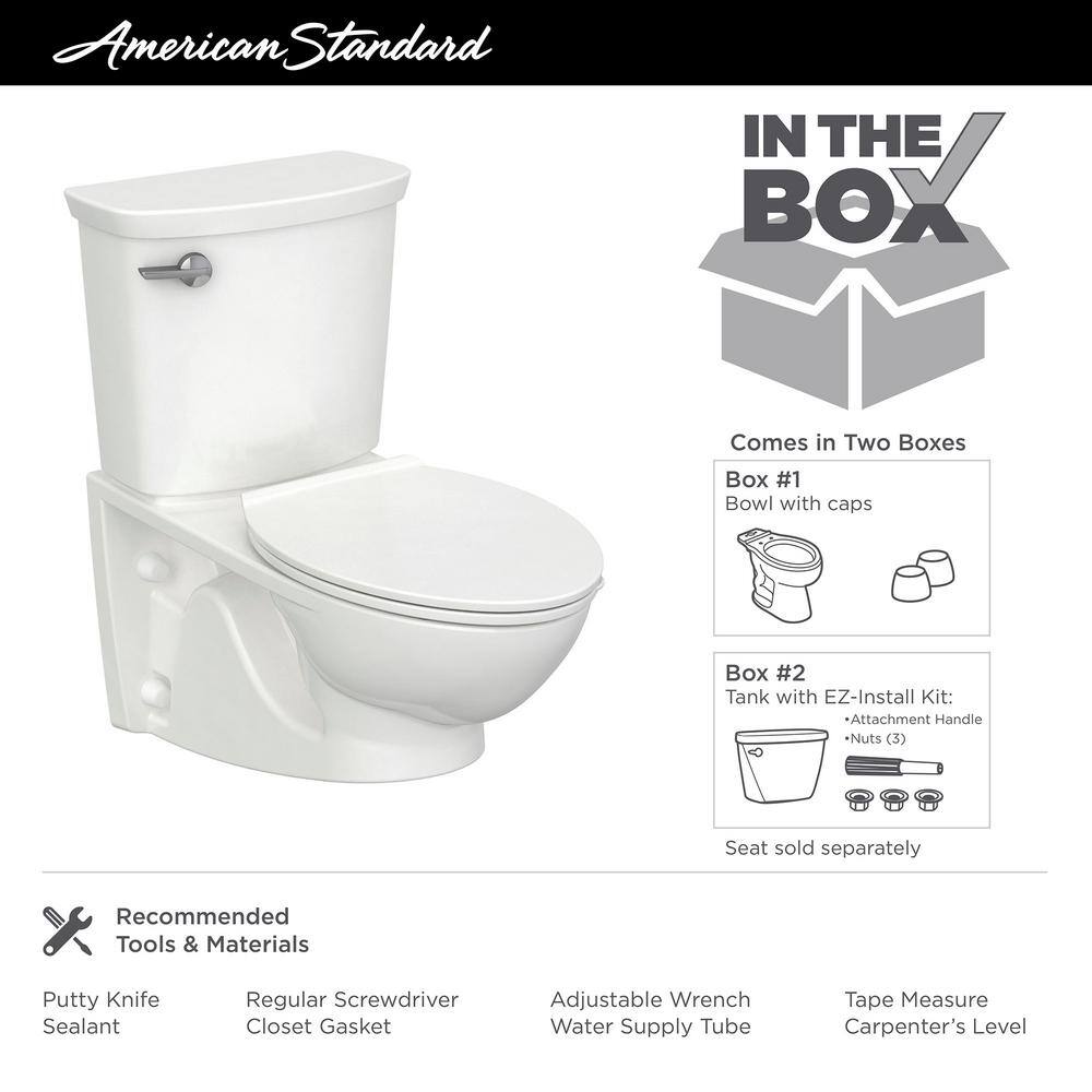 American Standard Glenwall VorMax Wall-Hung 2-Piece 1.28 GPF Single Flush Elongated Toilet with Right Hand Trip Lever in White 2882108.020