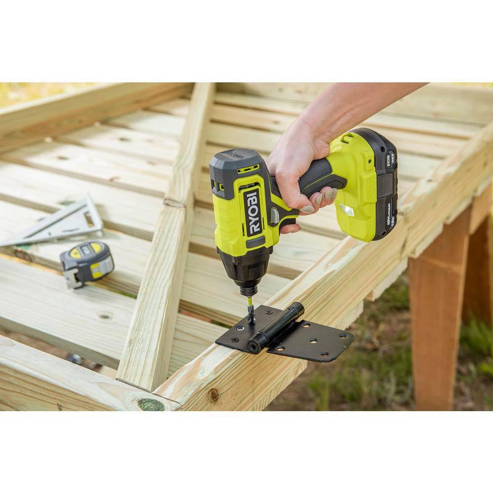 RYOBI ONE+ 18V Cordless 14 in. Impact Driver (Tool Only) with 50-Piece Impact Driving Set PCL235B-AR2039