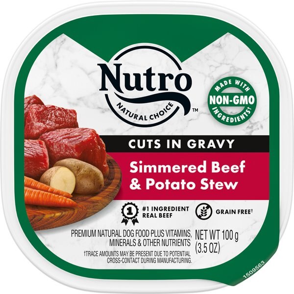 Nutro Grain-Free Simmered Beef and Potato Stew Cuts in Gravy Dog Food Trays