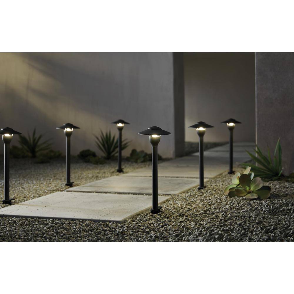 Hampton Bay Low-Voltage 30-Watt Integrated LED Outdoor Black Landscape Path Light Kit (6-Pack) DL10103BKS