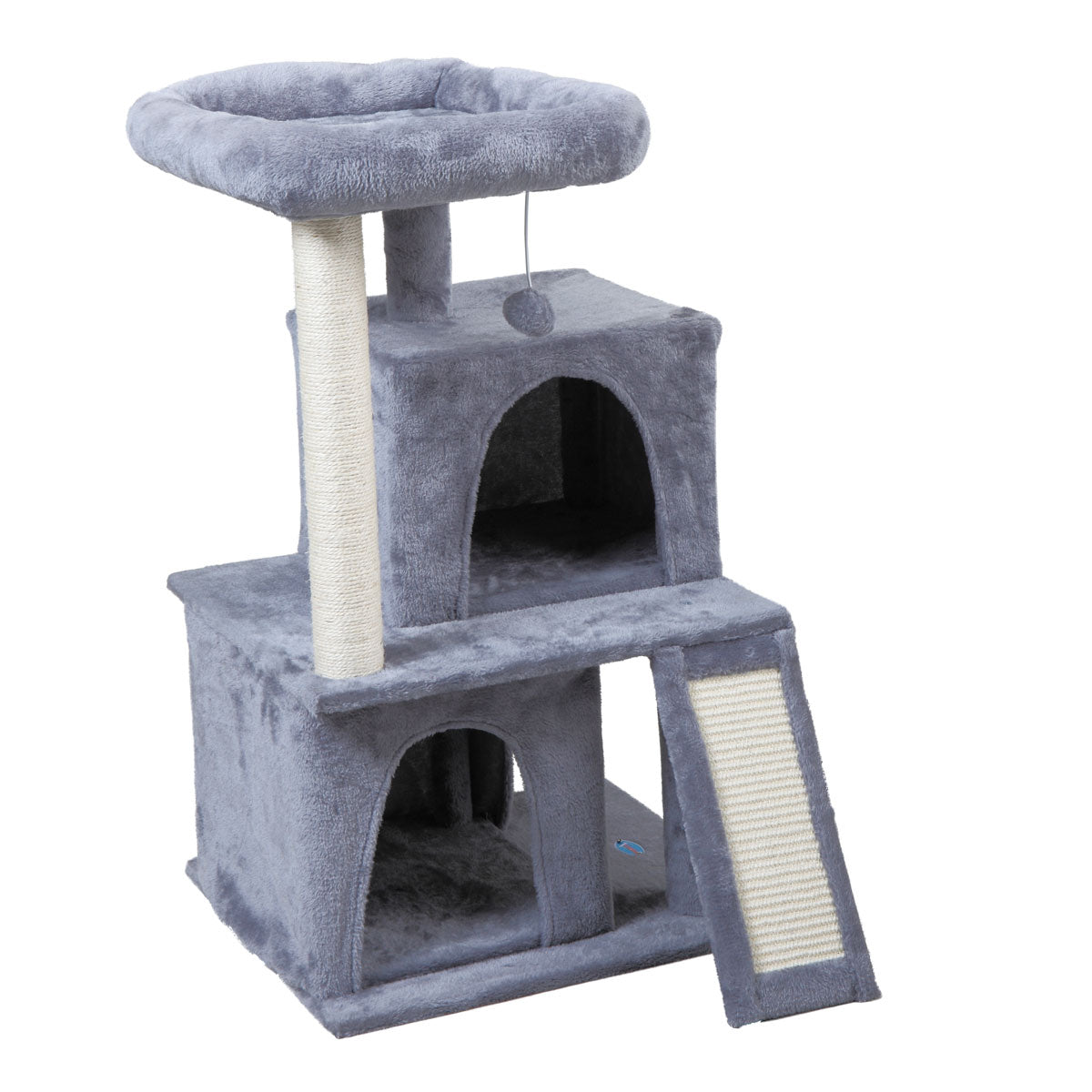 Jaxpety 34-in Cat Tree and Condo Scratching Post Tower， Light Gray