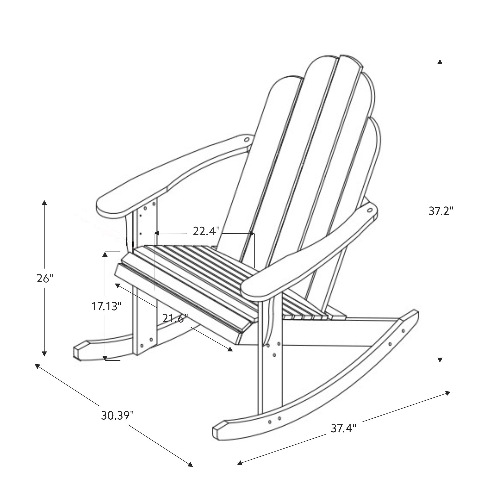 Acorn Adirondack Rocker