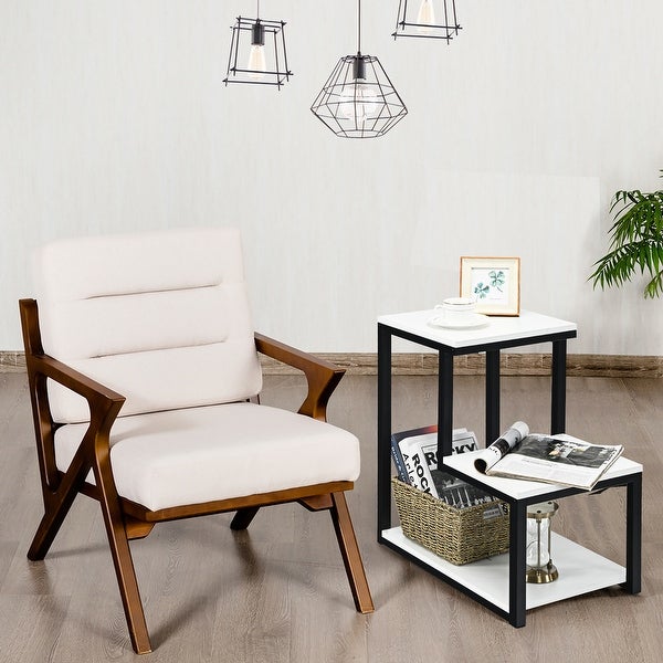 Costway 3-Tier End Table Sofa Side Table Night Stand W/ Shelf for