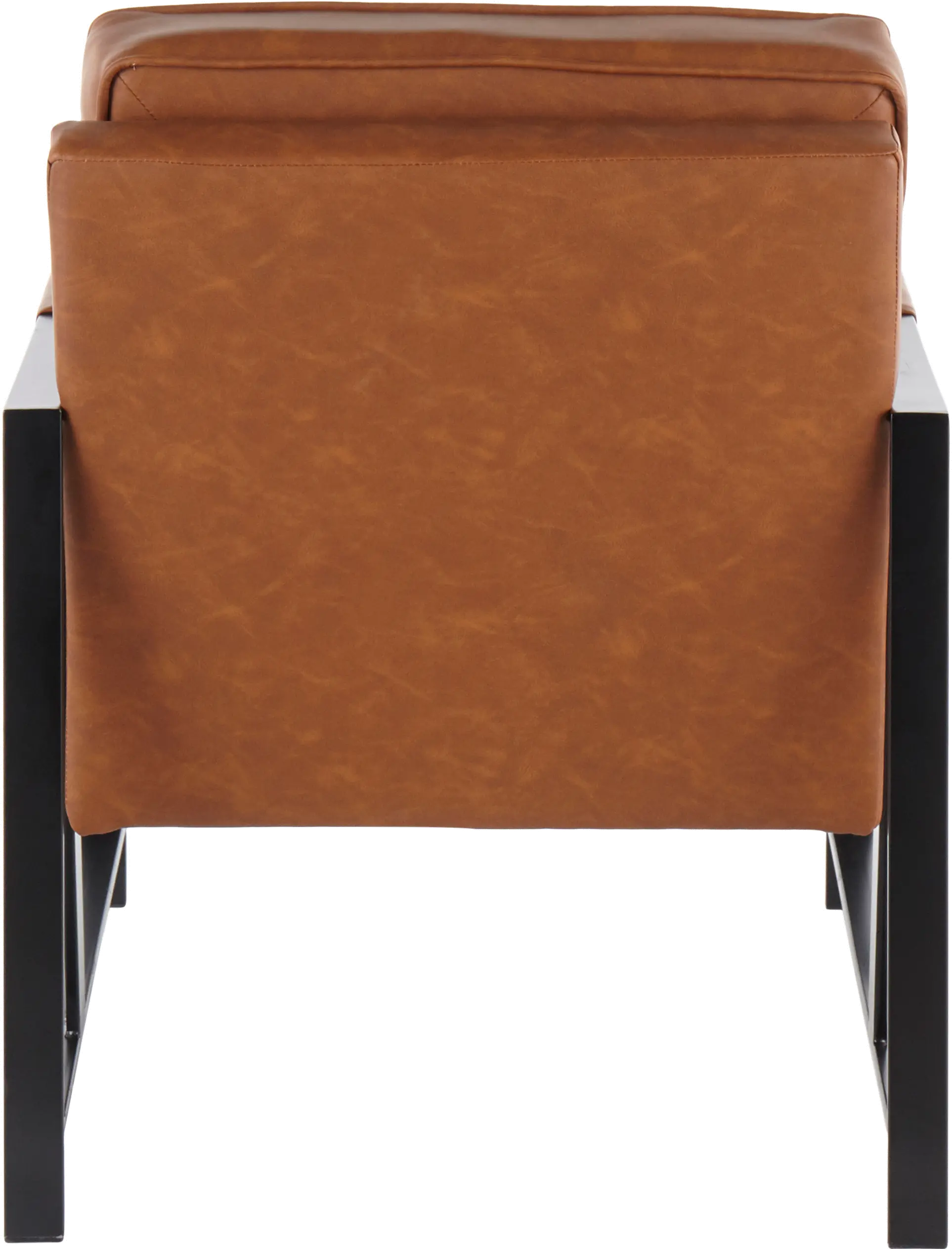 Contemporary Camel Brown Faux Leather Arm Chair - Franklin