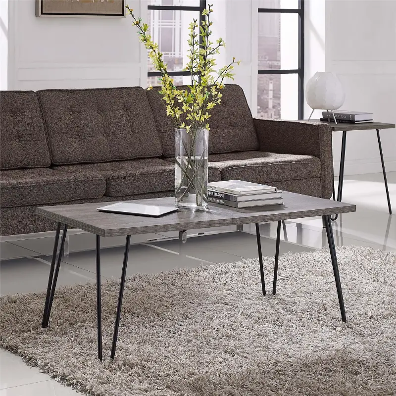 Owen Distressed Gray Oak Retro Coffee Table