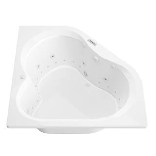 Universal Tubs Beryl Diamond 5 ft. Acrylic Corner Drop-in Whirlpool Air Bathtub in White HD6060CDLX