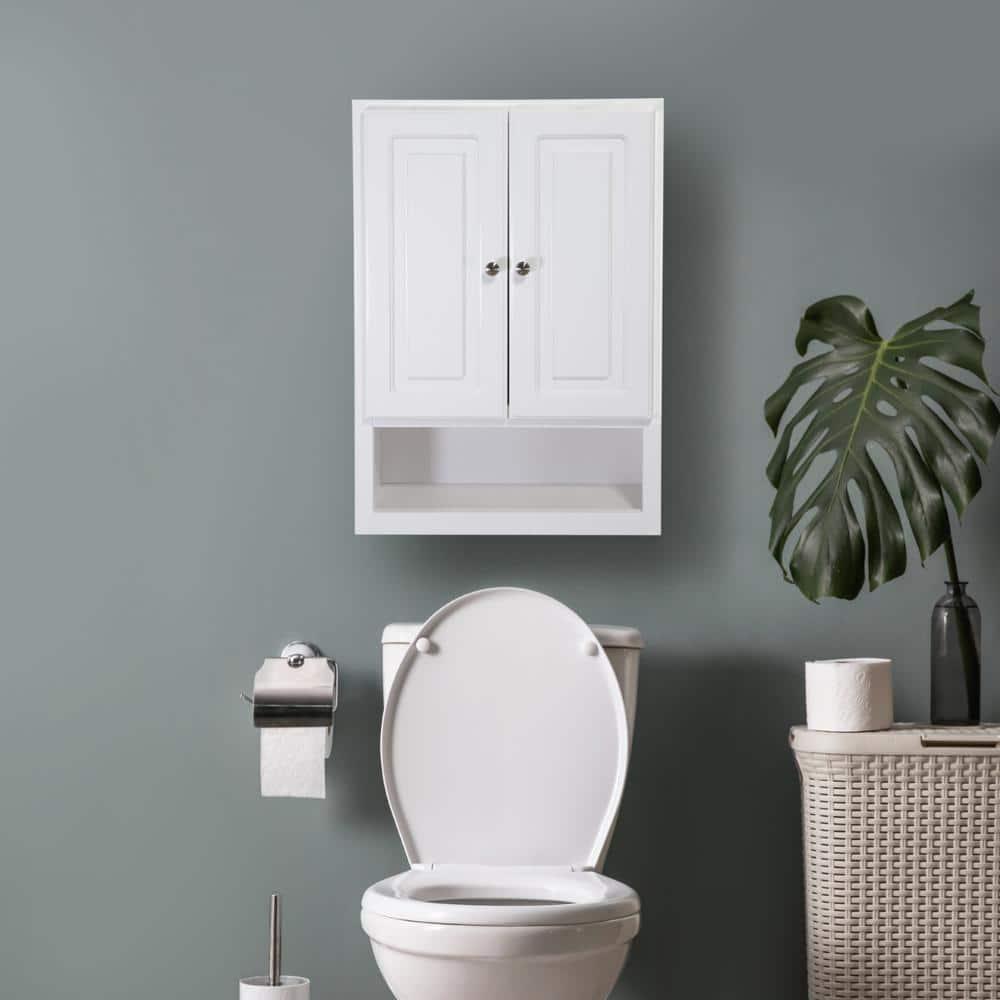 Design House Concord RTA 21 in W x 30 in H White Gloss Bath Wall Cabinet