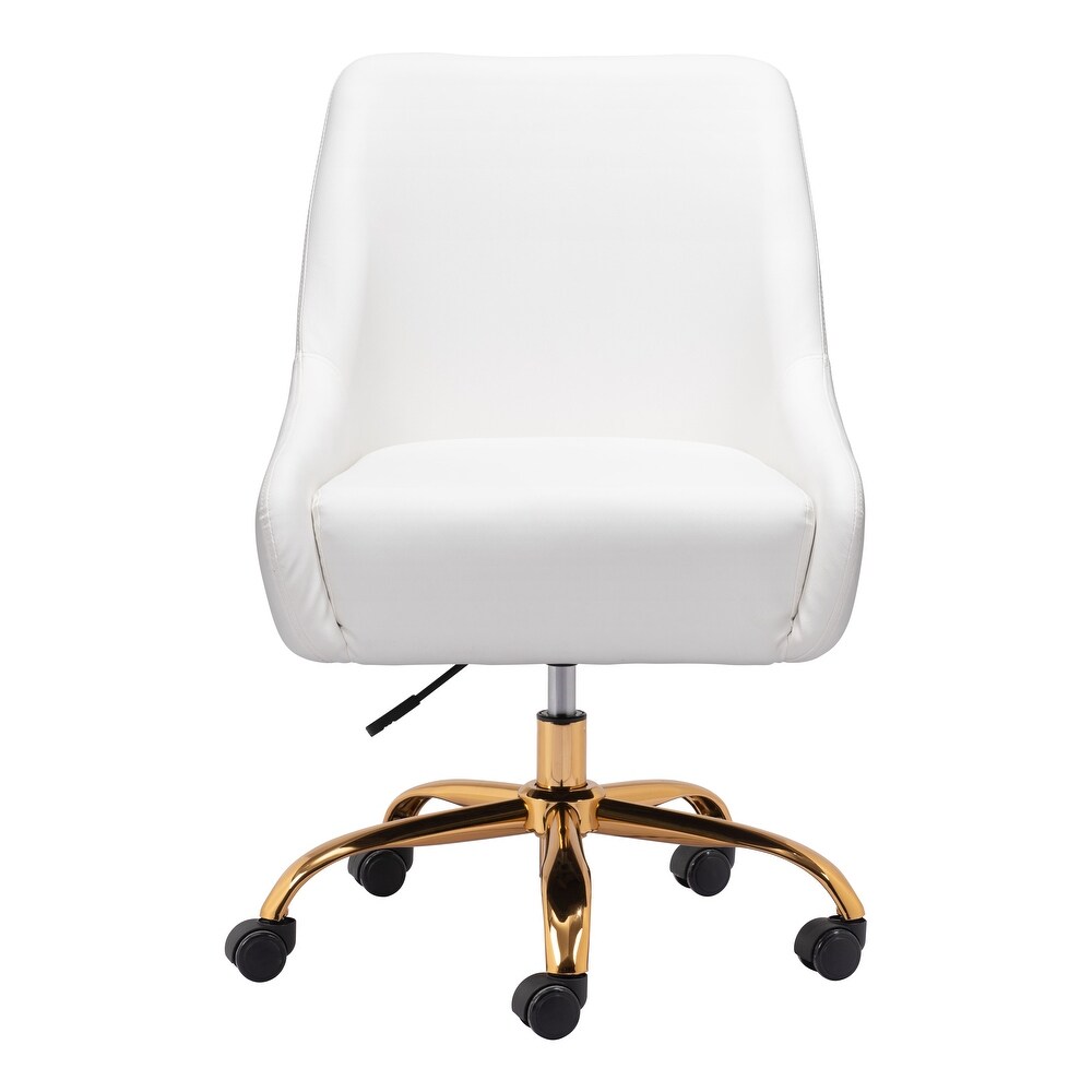 Dalton Farm Office Chair White   Gold