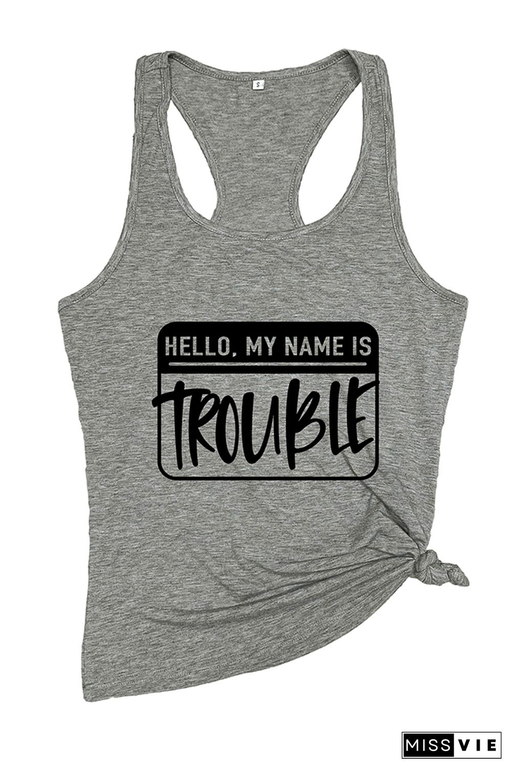 Hello My Name Is Trouble Sleeveless Tank Top Wholesale