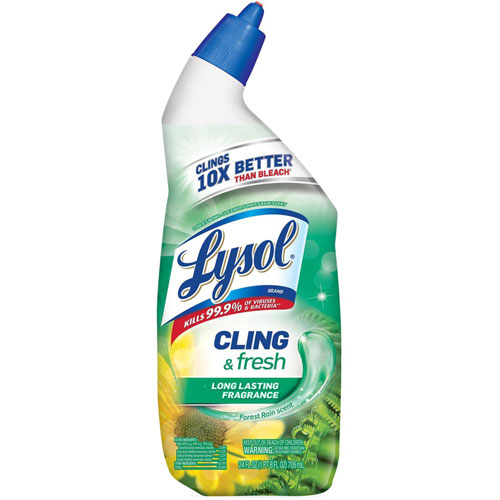 Reckitt Benckiser Lysol Toilet Bowl Cleaner | 24 oz (1.50 lb)， Forest Rain Scent， Blue | RAC98010