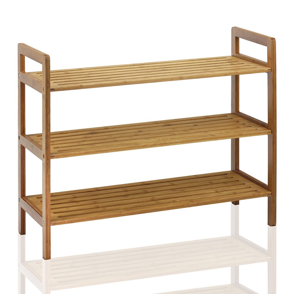 Oceanstar 3 tier Natural Finish Bamboo Shoe Rack