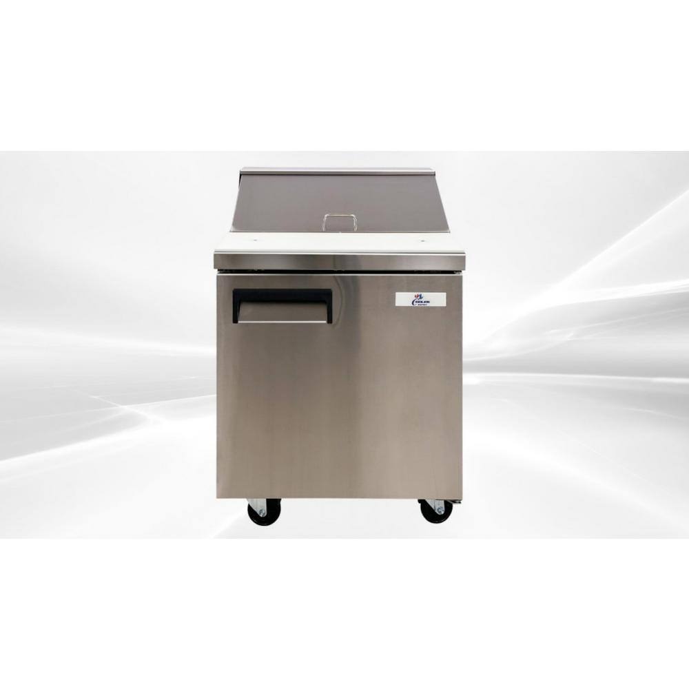 Cooler Depot 27.5 in. W 5.7 cu. ft. Commercial Food Prep Table Refrigerator in Stainless Steel dxxscl1