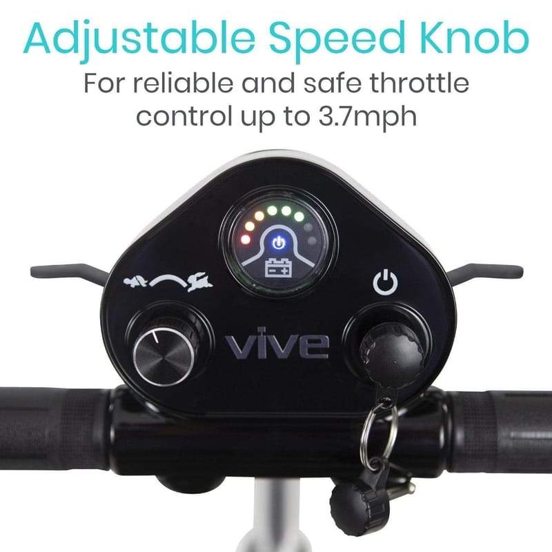 Vive Health 4 Wheel Hands Free Automatic Folding Mobility Scooter - Regenerative Braking, w/ Anti Flat Tires for Seniors