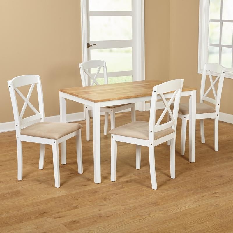 Simple Living White 5 piece Crossback Dining Set