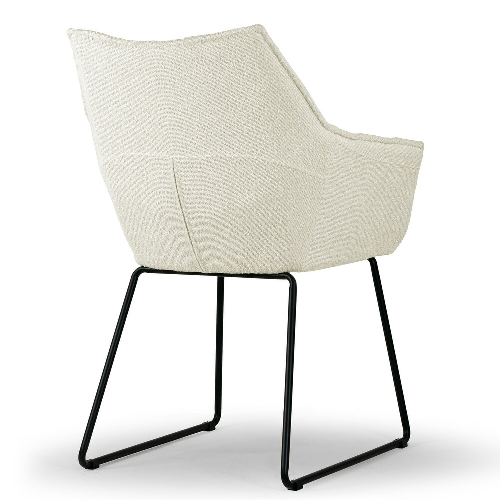 Set of 2 Amna Cream Boucle Arm Chair