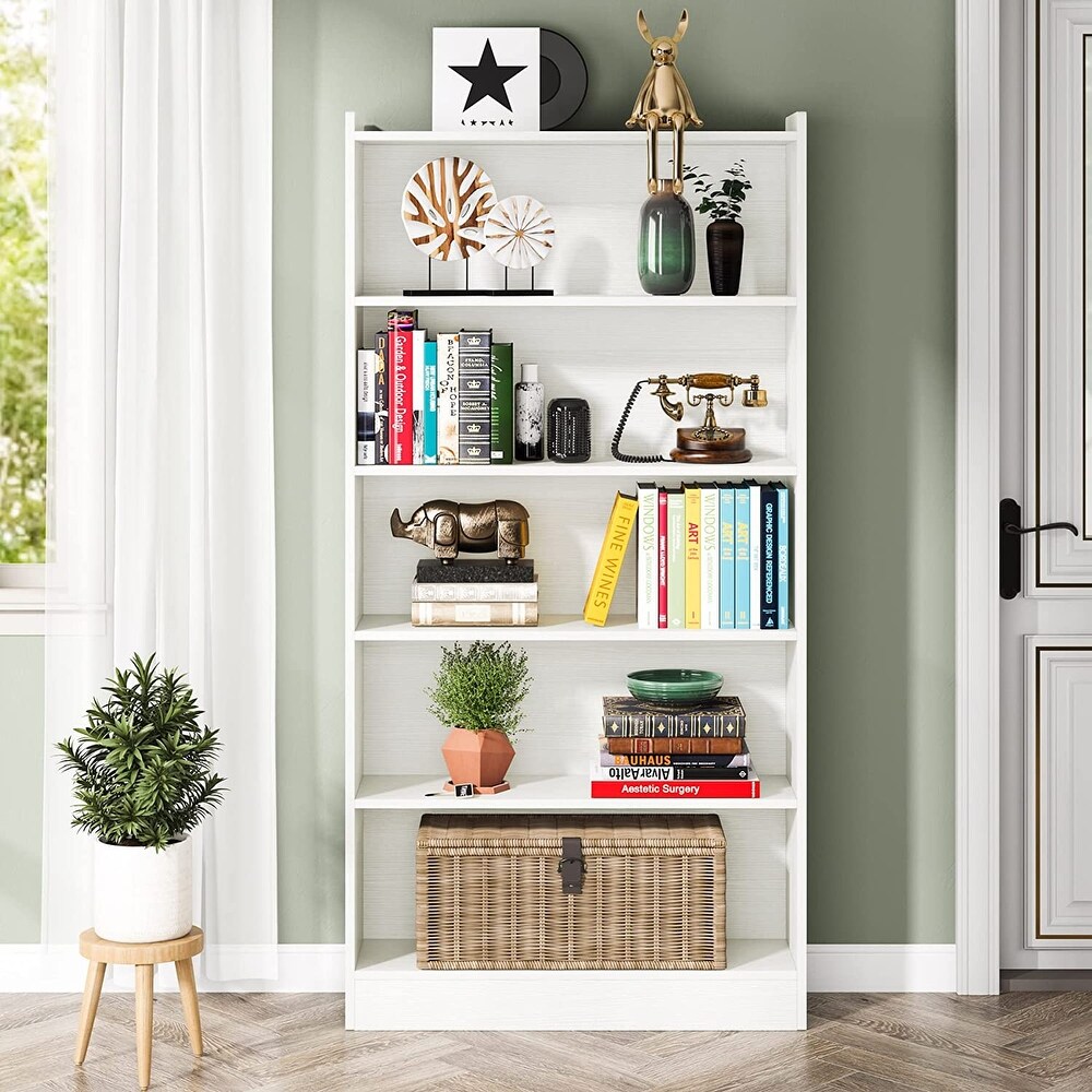 6 Tier Open Bookcase  72 inch Large Tall Bookshelf with Storage Shelve