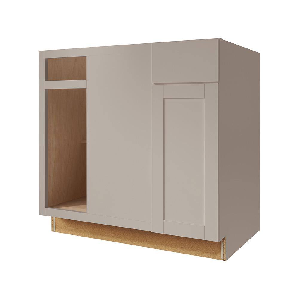 Hampton Bay Westfield Dusk Gray Shaker Stock Blind Corner Base Kitchen Cabinet (36 in. W x 23.75 in. D x 35 in. H) F12SCB36R