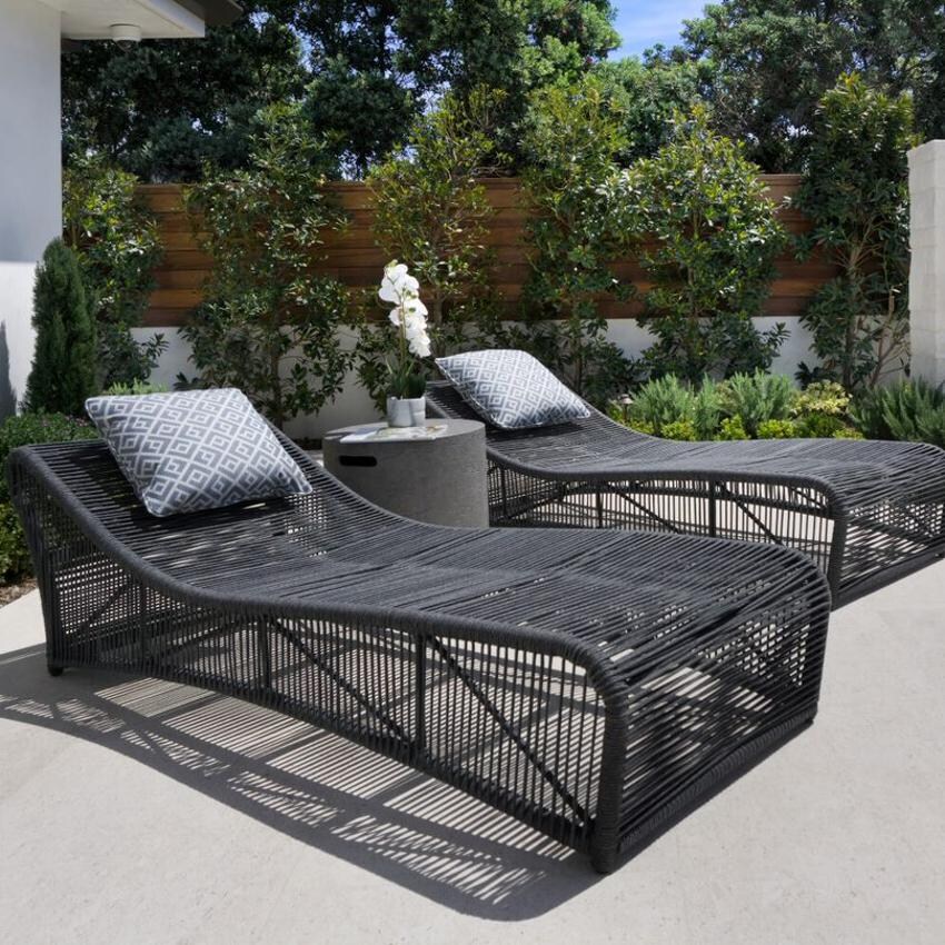 Sunset West Milano 3 Piece Olefin Rope Patio Chaise Set W/ Tank Cover