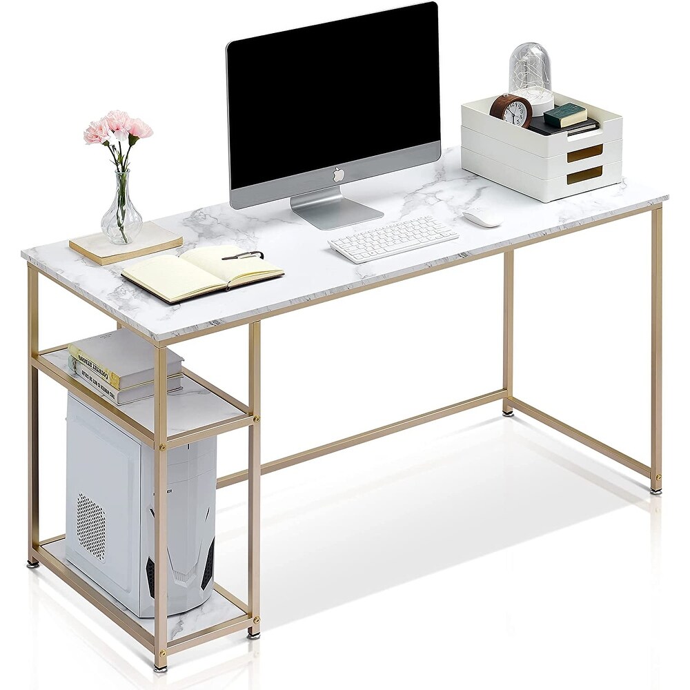 Ivinta Computer Desk with Shelves  Small Home Office Desk